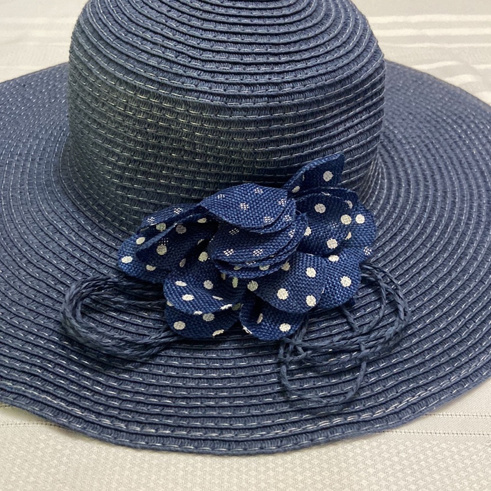 Womens Navy Embellished Crushable Hat - Great For Any Occasion